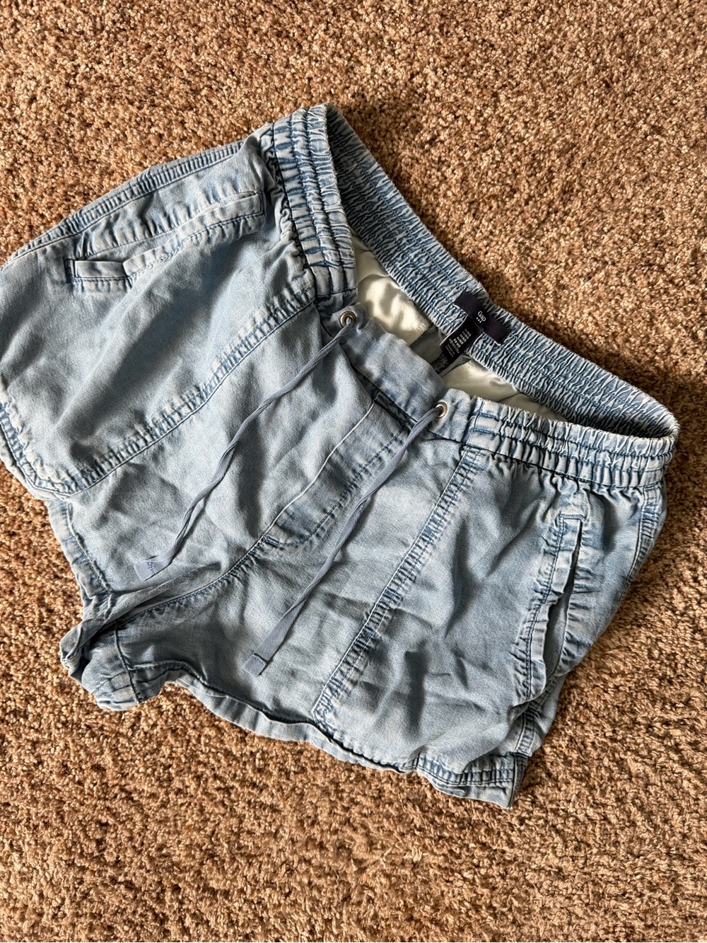 GAP Light Blue Women's Elastic Waist Drawstring Athletic Shorts